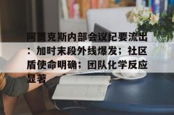 雷竞技app下载-包含阿贾克斯内部会议纪要流出：加时末段外线爆发；社区盾使命明确；团队化学反应显著的词条-雷竞技app下载